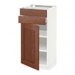 МЕТОД / МАКСИМЕРА Напольный шкаф с дверцей/2 ящиками - белый, Филипстад коричневый, 40x37 см МЕТОД / МАКСИМЕРА Напольный шкаф с дверцей/2 ящиками - белый, Филипстад коричневый, 40x37 см