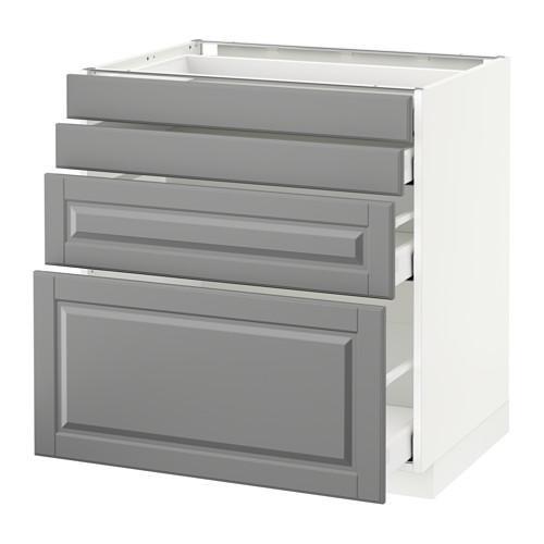 МЕТОД / МАКСИМЕРА Напольн шкаф 4 фронт панели/4 ящика - белый, Будбин серый, 80x60 см МЕТОД / МАКСИМЕРА Напольн шкаф 4 фронт панели/4 ящика - белый, Будбин серый, 80x60 см