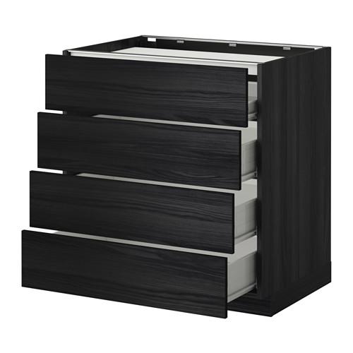 МЕТОД / ФОРВАРА Напольн шкаф/4фронт пнл/4ящика - под дерево черный, Тингсрид под дерево черный, 80x60 см МЕТОД / ФОРВАРА Напольн шкаф/4фронт пнл/4ящика - под дерево черный, Тингсрид под дерево черный, 80x60 см