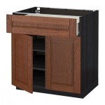 МЕТОД / ФОРВАРА Напольный шкаф+ящик/2дверцы - 80x60 см, Филипстад коричневый, под дерево черный