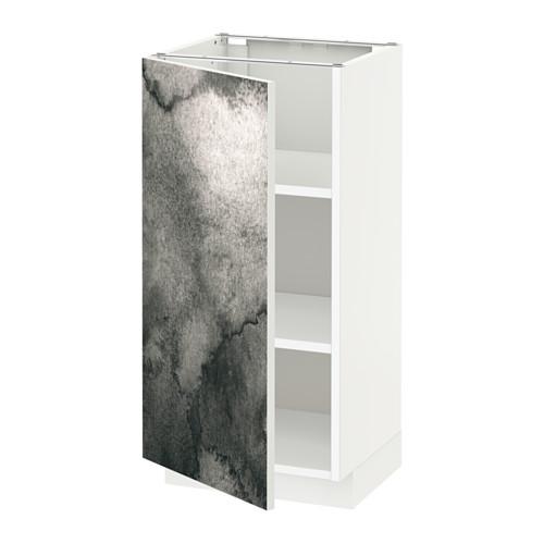 МЕТОД Напольный шкаф с полками - белый, Кальвиа с печатным рисунком, 40x37 см МЕТОД Напольный шкаф с полками - белый, Кальвиа с печатным рисунком, 40x37 см