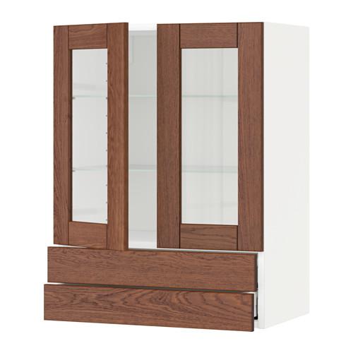 МЕТОД / МАКСИМЕРА Навесной шкаф/2 стек дв/2 ящика - белый, Филипстад коричневый, 60x80 см МЕТОД / МАКСИМЕРА Навесной шкаф/2 стек дв/2 ящика - белый, Филипстад коричневый, 60x80 см