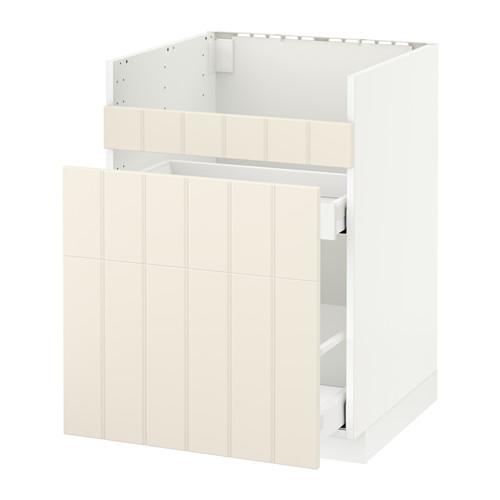 МЕТОД / МАКСИМЕРА Нап шкаф п/мойку ДУМШЁ/3фасада/2ящ - белый, Хитарп белый с оттенком, 60x60 см МЕТОД / МАКСИМЕРА Нап шкаф п/мойку ДУМШЁ/3фасада/2ящ - белый, Хитарп белый с оттенком, 60x60 см