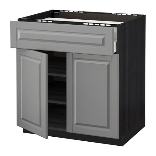 МЕТОД / МАКСИМЕРА Нплн шк д/врч пнл/ящ/плк/2дв - под дерево черный, Будбин серый, 80x60 см МЕТОД / МАКСИМЕРА Нплн шк д/врч пнл/ящ/плк/2дв - под дерево черный, Будбин серый, 80x60 см