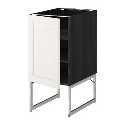 МЕТОД Напольный шкаф с полками - 40x60x60 см, Лаксарби белый, под дерево черный