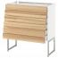 МЕТОД / МАКСИМЕРА Напольн шкаф 6фронт пнл/6 низ ящ - белый, Торхэмн естественный ясень, 80x37x60 см