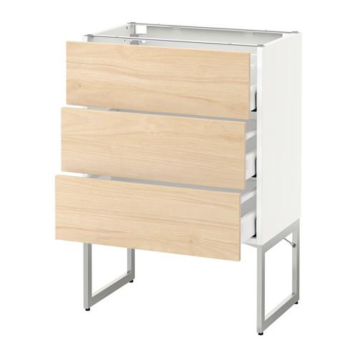 МЕТОД / МАКСИМЕРА Нплн шк 3 фрнт/3 средн ящика - белый, Аскерсунд под светлый ясень, 60x37x60 см МЕТОД / МАКСИМЕРА Нплн шк 3 фрнт/3 средн ящика - белый, Аскерсунд под светлый ясень, 60x37x60 см