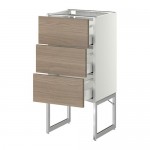 МЕТОД / МАКСИМЕРА Нплн шк 3 фрнт/3 средн ящика - 40x37x60 см, Брокхульт под грецкий орех светло-серый, белый МЕТОД / МАКСИМЕРА Нплн шк 3 фрнт/3 средн ящика - 40x37x60 см, Брокхульт под грецкий орех светло-серый, белый