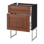 МЕТОД / МАКСИМЕРА Наполн шк 2 фрнт/3 средн ящ - под дерево черный, Филипстад коричневый, 60x37x60 см