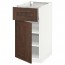МЕТОД / ФОРВАРА Напольный шкаф с ящиком/дверью - белый, Эдсерум под дерево коричневый, 40x60 см