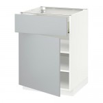 МЕТОД / ФОРВАРА Напольный шкаф с ящиком/дверью - 60x60 см, Веддинге серый, белый МЕТОД / ФОРВАРА Напольный шкаф с ящиком/дверью - 60x60 см, Веддинге серый, белый