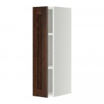 МЕТОД Шкаф навесной с полкой - белый, Эдсерум под дерево коричневый, 20x80 см