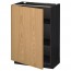 МЕТОД Напольный шкаф с полками - под дерево черный, Экестад дуб, 60x37 см