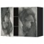 МЕТОД Навесной шкаф с полками/2дверцы - под дерево черный, Кальвиа с печатным рисунком, 80x60 см