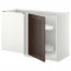 МЕТОД Угловой напол шкаф с выдвижн секц - белый, Эдсерум под дерево коричневый