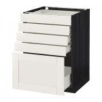 МЕТОД / ФОРВАРА Напольный шкаф с 5 ящиками - 60x60 см, Сэведаль белый, под дерево черный МЕТОД / ФОРВАРА Напольный шкаф с 5 ящиками - 60x60 см, Сэведаль белый, под дерево черный