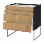 МЕТОД / ФОРВАРА Нплн шк 4 фронт/2 низк/2средн ящ - 80x60x60 см, Экестад дуб, под дерево черный МЕТОД / ФОРВАРА Нплн шк 4 фронт/2 низк/2средн ящ - 80x60x60 см, Экестад дуб, под дерево черный