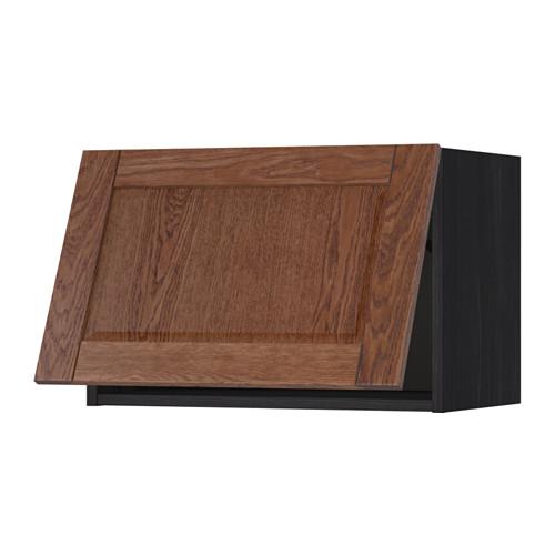 МЕТОД Горизонтальный навесной шкаф - под дерево черный, Филипстад коричневый, 60x40 см