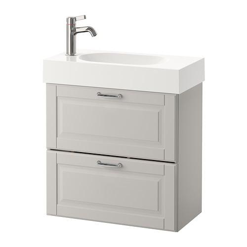 ГОДМОРГОН / БРОВИКЕН Шкаф для раковины с 2 ящ - Кашён светло-серый