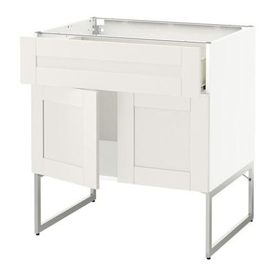 МЕТОД / ФОРВАРА Напол шкаф/полки/ящик/2двери - белый, Сэведаль белый МЕТОД / ФОРВАРА Напол шкаф/полки/ящик/2двери - белый, Сэведаль белый