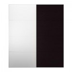 ПАКС МАЛЬМ Пара раздвижных дверей - черно-коричневый/зеркальное стекло, 200x236 см
