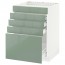 МЕТОД / ФОРВАРА Напольн шк д/вар панели/5фасад/4ящ - белый, Калларп глянцевый светло-зеленый, 60x60 см