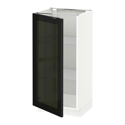 МЕТОД Напольный шкаф со стекл дверцей - белый, 40x37x80 см