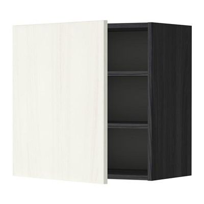 МЕТОД Шкаф навесной с полкой - 60x60 см, Росдаль белый ясень, под дерево черный