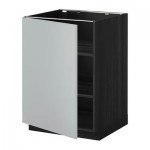 МЕТОД Напольный шкаф с полками - 60x60 см, Веддинге серый, под дерево черный