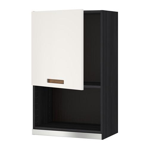 МЕТОД Навесной шкаф для СВЧ-печи - 60x100 см, Мэрста белый, под дерево черный