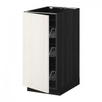 МЕТОД Напольный шкаф с проволочн ящиками - 40x60 см, Росдаль белый ясень, под дерево черный