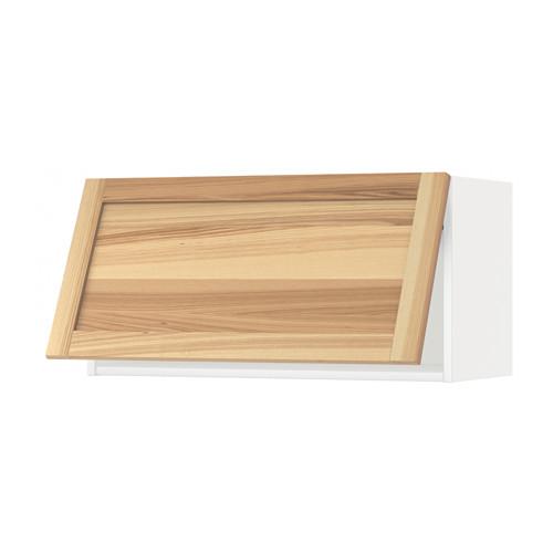 МЕТОД Горизонтальный навесной шкаф - белый, Торхэмн естественный ясень, 80x40 см