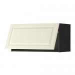 МЕТОД Горизонтальный навесной шкаф - под дерево черный, Будбин белый с оттенком, 80x40 см