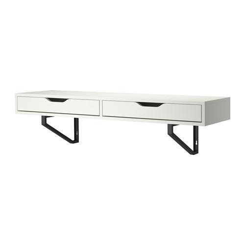 ЭКБИ АЛЕКС / ЭКБИ ЛЕРБЕРГ Полка с ящиком - белый/серый