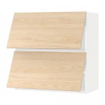 МЕТОД Навесной шкаф/2 дверцы, горизонтал - белый, Аскерсунд под светлый ясень, 80x80 см