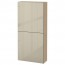 БЕСТО Навесной шкаф с 2 дверями - под беленый дуб/Сельсвикен глянцевый/бежевый