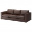 ВИМЛЕ 3-местный диван - Фарста темно-коричневый