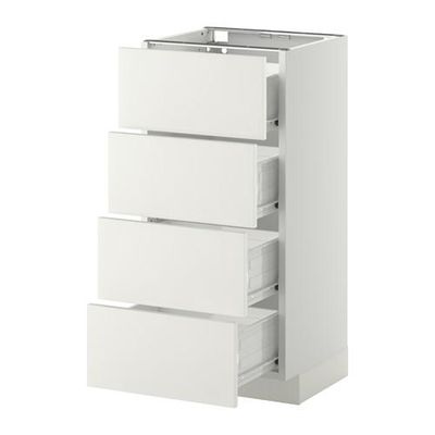МЕТОД / ФОРВАРА Напольн шкаф 4 фронт панели/4 ящика - 40x37 см, Хэггеби белый, белый МЕТОД / ФОРВАРА Напольн шкаф 4 фронт панели/4 ящика - 40x37 см, Хэггеби белый, белый