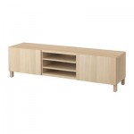 БЕСТО Тумба д/ТВ с ящиками - Лаппвикен под беленый дуб, направляющие ящика,нажимные