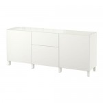 БЕСТО Комб для хран с дверц/ящ - Лаппвикен белый, направляющие ящика,нажимные БЕСТО Комб для хран с дверц/ящ - Лаппвикен белый, направляющие ящика,нажимные