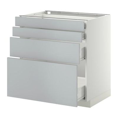МЕТОД / ФОРВАРА Напольн шкаф 4 фронт панели/4 ящика - 80x60 см, Веддинге серый, белый МЕТОД / ФОРВАРА Напольн шкаф 4 фронт панели/4 ящика - 80x60 см, Веддинге серый, белый