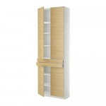 МЕТОД / МАКСИМЕРА Высокий шкаф+полки/2 ящика/4 дверцы - Тингсрид под березу, белый МЕТОД / МАКСИМЕРА Высокий шкаф+полки/2 ящика/4 дверцы - Тингсрид под березу, белый