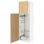МЕТОД Выс шк с отд д/акс д/убрк - белый, Экестад дуб, 60x60x200 см
