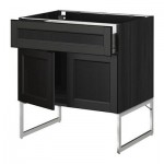 МЕТОД / ФОРВАРА Напол шкаф/полки/ящик/2двери - Лаксарби черно-коричневый, под дерево черный МЕТОД / ФОРВАРА Напол шкаф/полки/ящик/2двери - Лаксарби черно-коричневый, под дерево черный