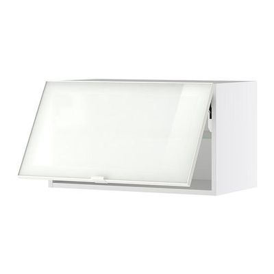 ФАКТУМ Гориз навесн шкаф со стекл дверью - Рубрик белое стекло, 70x40 см