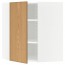МЕТОД Угловой навесной шкаф с полками - белый, Экестад дуб, 68x80 см