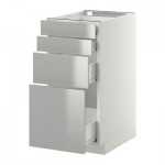 МЕТОД / ФОРВАРА Напольн шкаф 4 фронт панели/4 ящика - 40x60 см, Гревста нержавеющ сталь, белый МЕТОД / ФОРВАРА Напольн шкаф 4 фронт панели/4 ящика - 40x60 см, Гревста нержавеющ сталь, белый