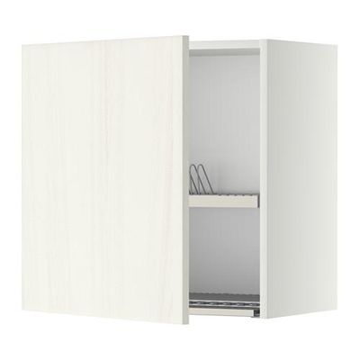МЕТОД Шкаф навесной с сушкой - 60x60 см, Росдаль белый ясень, белый
