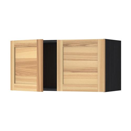 МЕТОД Навесной шкаф с 2 дверями - под дерево черный, Торхэмн естественный ясень МЕТОД Навесной шкаф с 2 дверями - под дерево черный, Торхэмн естественный ясень