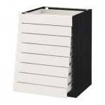 МЕТОД / ФОРВАРА Наполн шкаф 8 фронт/8 низк ящиков - 60x60 см, Сэведаль белый, под дерево черный МЕТОД / ФОРВАРА Наполн шкаф 8 фронт/8 низк ящиков - 60x60 см, Сэведаль белый, под дерево черный